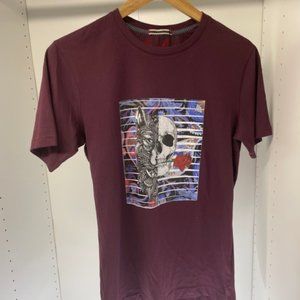 New w Tags Mens Robert Graham Burgundy T-Shirt | S